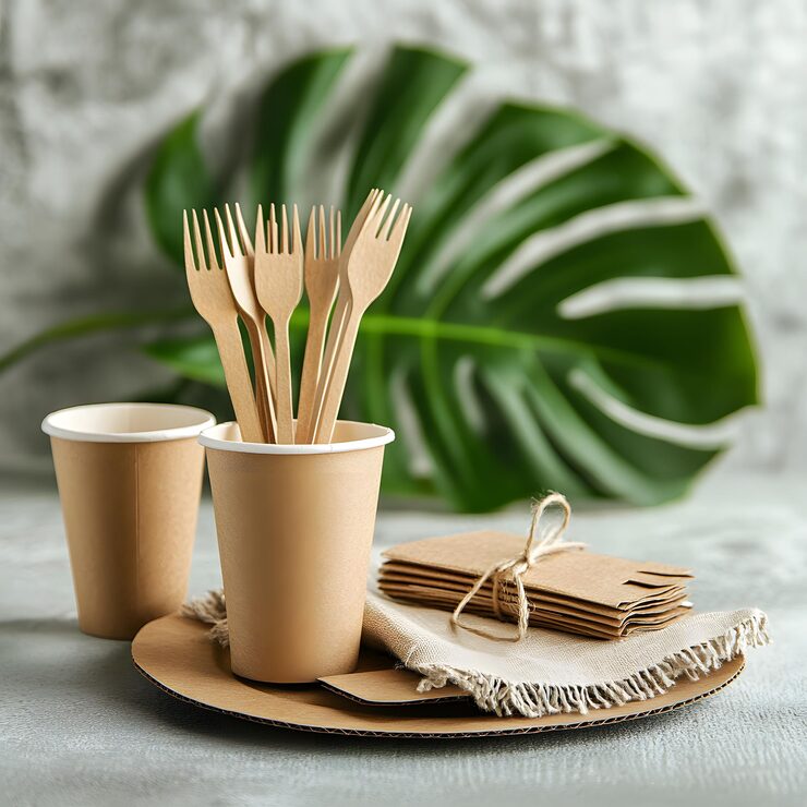 ecofriendly-disposable-utensils-with-cups-plate-food-forks-brown-kraft-party_1274005-4289